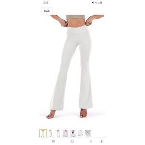 New Medium Ododos Boot Cut White Yoga Gym Workout Casual.Pants Tummy Control NWT